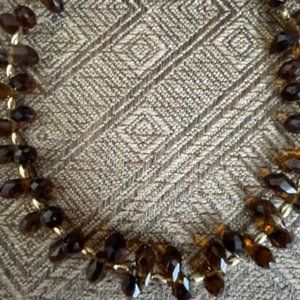 JNY New York necklace -brown faceted stones